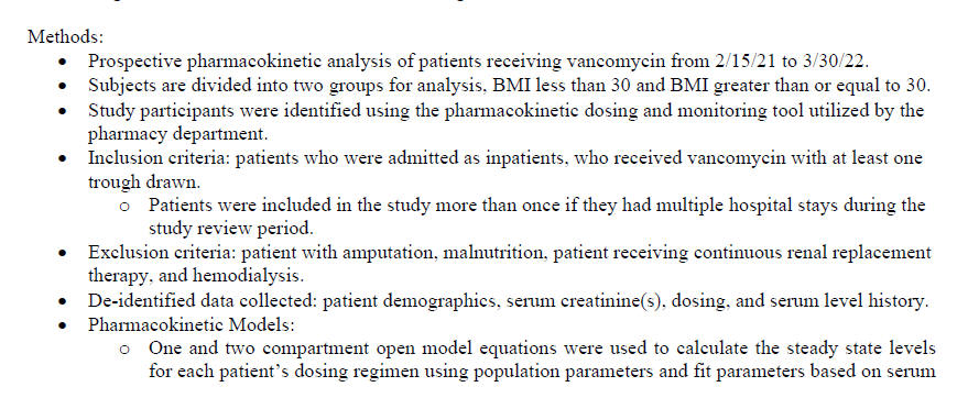 Comparison of Vancomycin Dosing Predictions for A One Compartment Open Model Versus Optimize Goti and Carreno Two Compartment Open Models During A Concurrent MUE